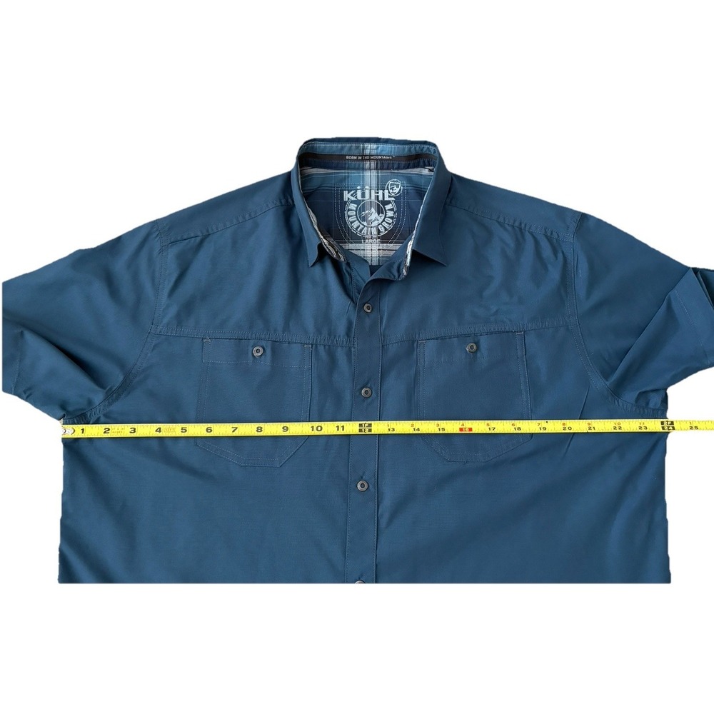 NEW Kuhl Stealth Men's L Snap Front Short Sleeve Shirt UPF30 Blue 7276 - Picture 7 of 11